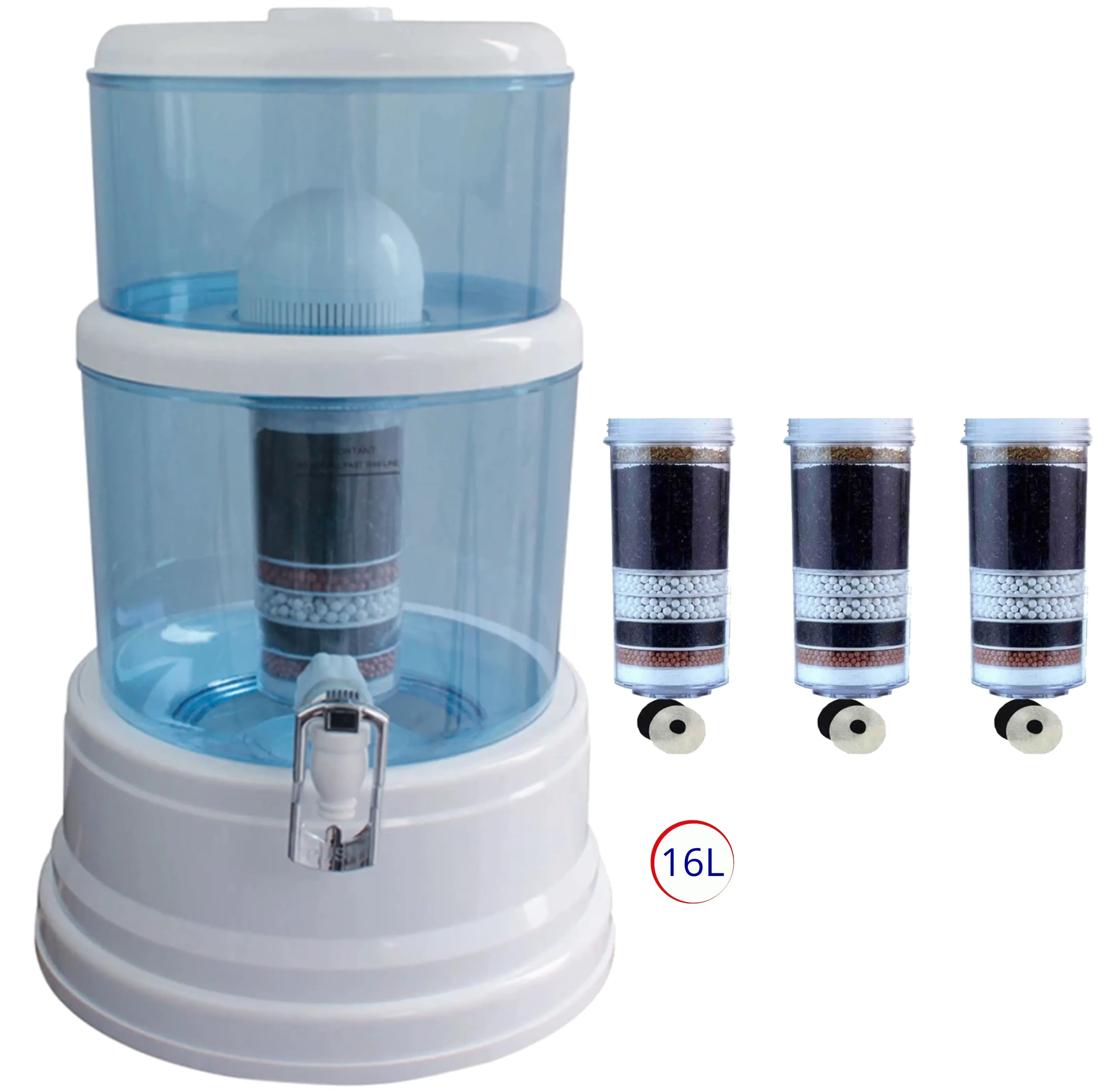 16-Litre Alkaline Water Purifier w/3 Filters, Fluoride Reduction