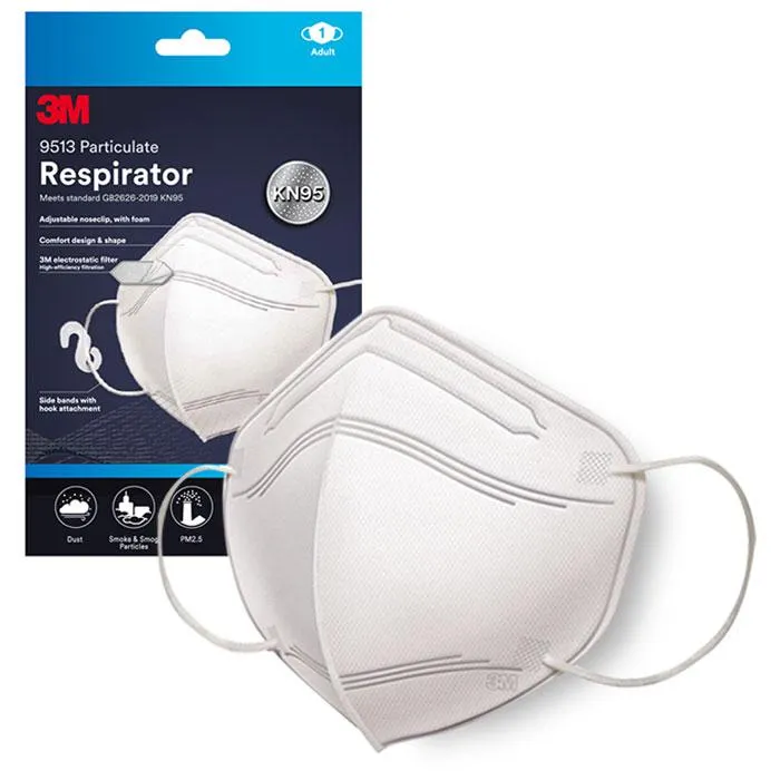 3M KN95 Particulate Respirator 4-Layer Disposable Mask (White) - 1Piece / Pack (Bundle of 20)