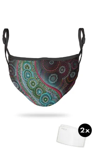 Aboriginal Art Face Mask Salt Meets Earth