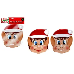 Boy Elf Design Face Mask - Naughty Elves Theme Christmas Fancy Dress