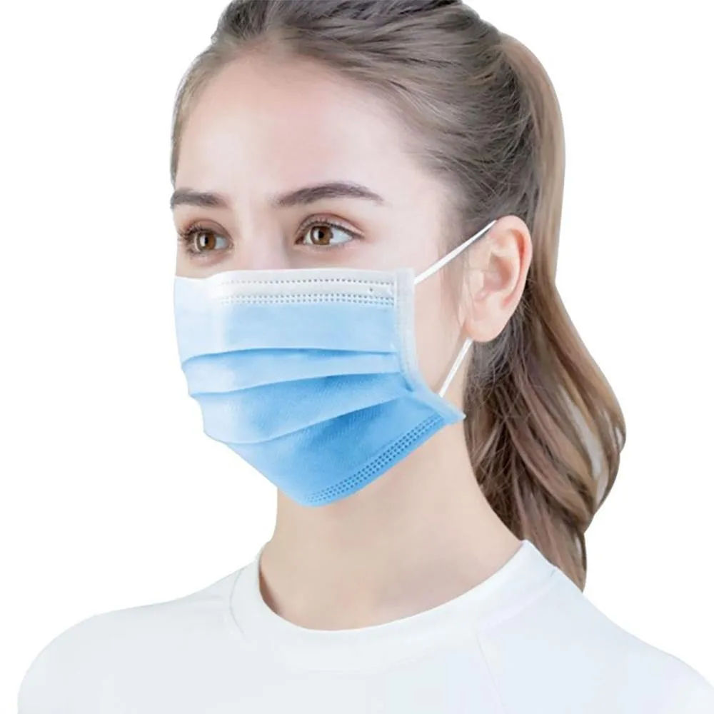 DISPOSABLE MEDICARE NOSE PIN SURGICAL PROTECTIVE FACE MASK PACK OF 50