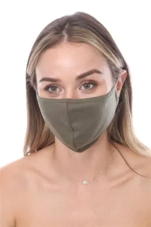 FASHION MASK SW579- MASK101 OLIVE FACE MASK DOUBLE LAYER