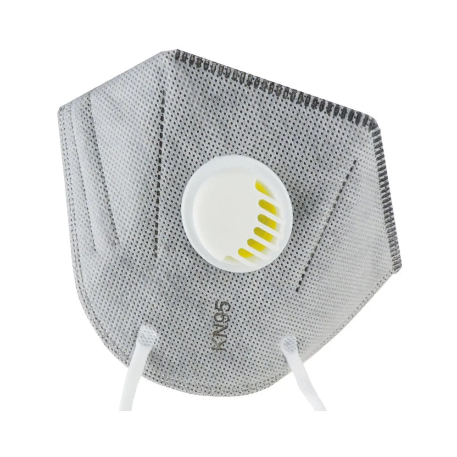 Filtering mask KN95 gray with a valve - 5 layers of polypropylene non-woven fabric