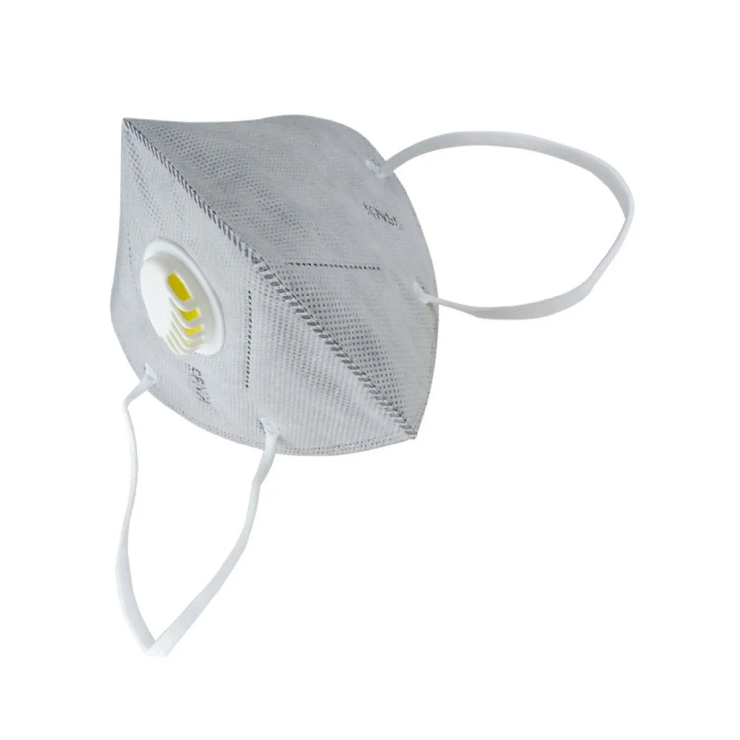 Filtering mask KN95 gray with a valve - 5 layers of polypropylene non-woven fabric