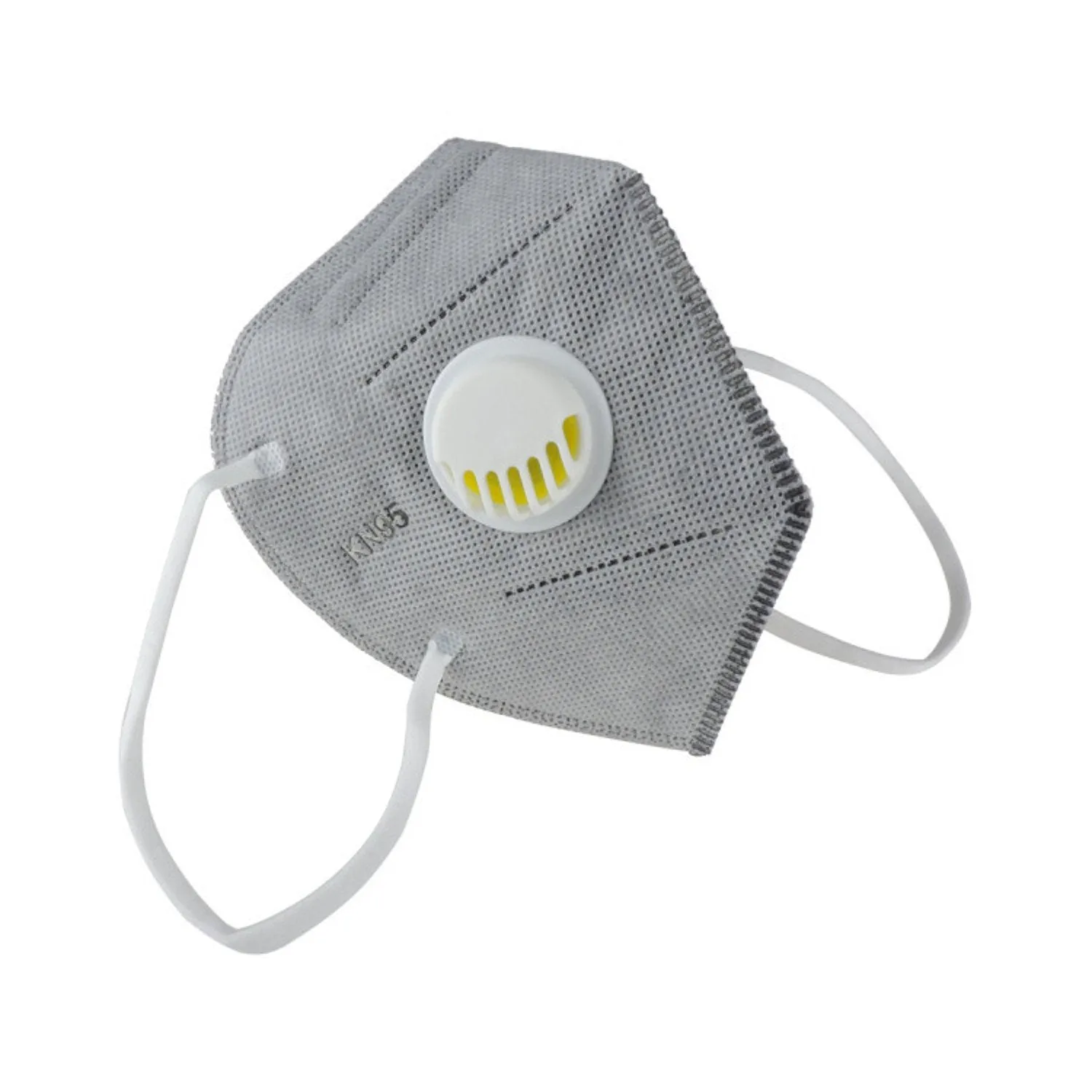 Filtering mask KN95 gray with a valve - 5 layers of polypropylene non-woven fabric