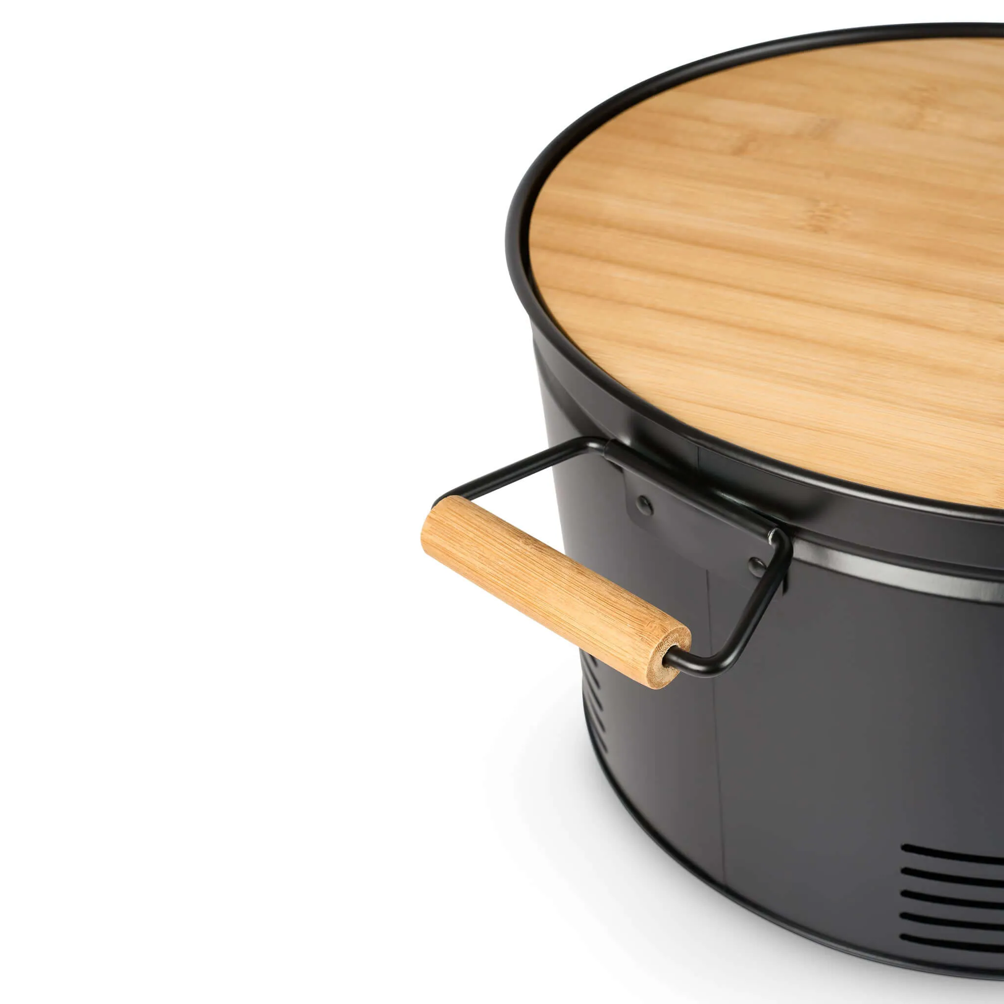 Gusta Round Compact Portable BBQ Barbecue Black 35cm