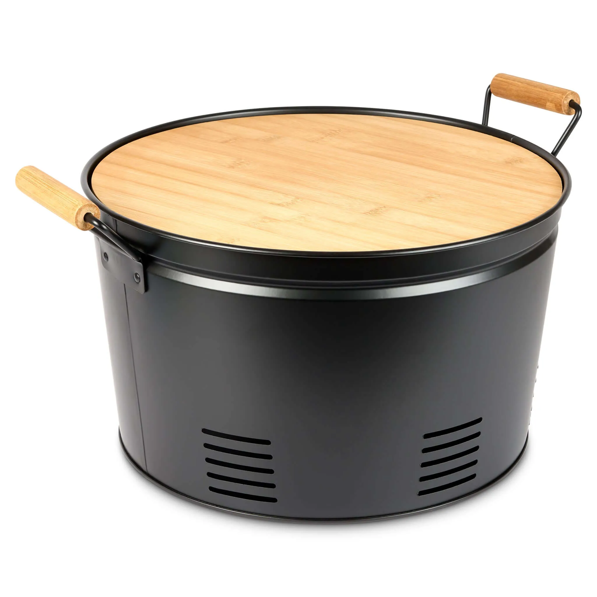 Gusta Round Compact Portable BBQ Barbecue Black 35cm