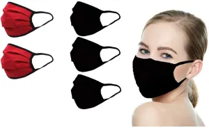 (IN STOCK) MADE IN USA Washable Reusable Anti-dust Cloth Face Mask Double Layer Covering, (5 Pack)