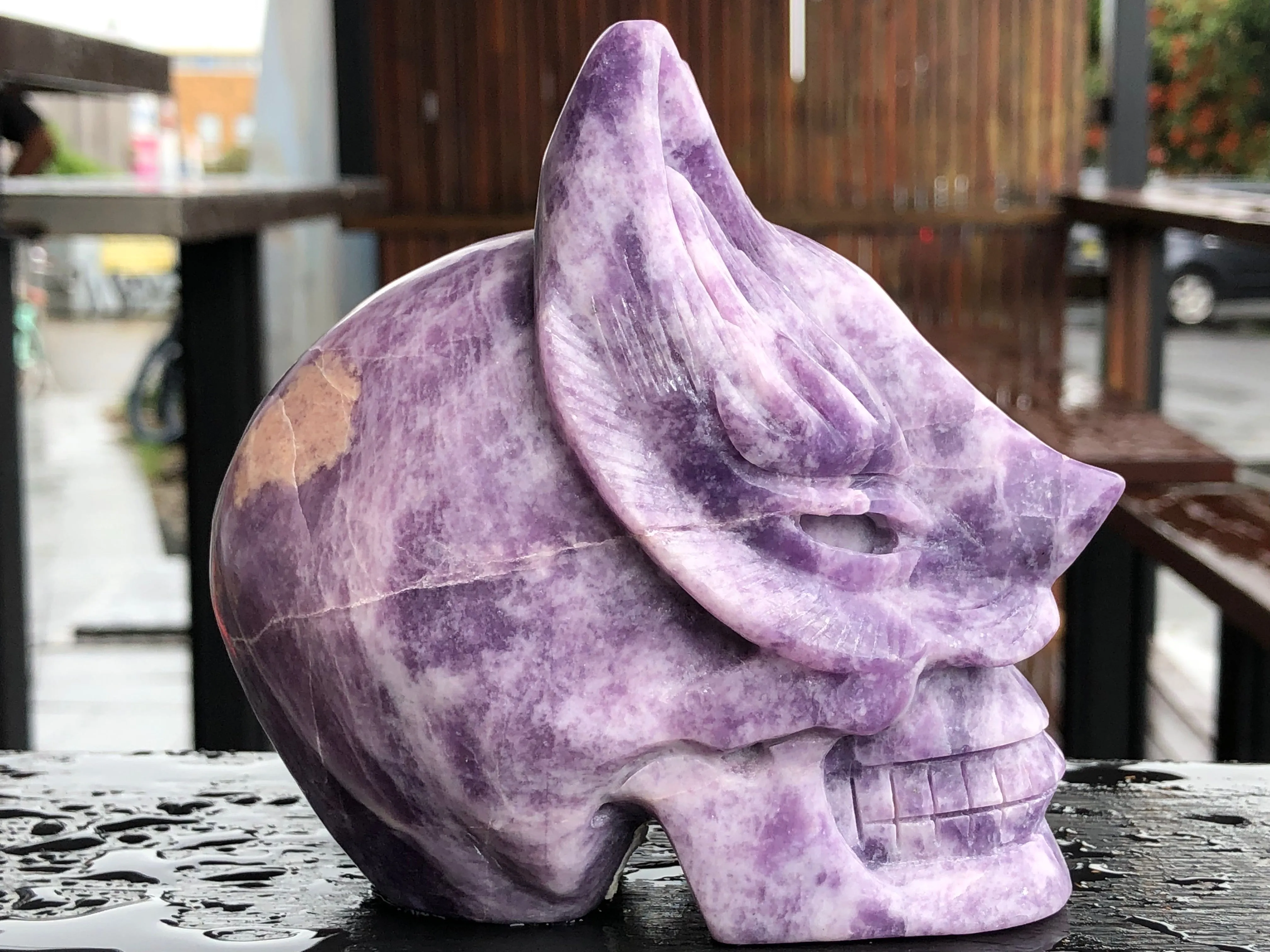 Lepidolite Masquerade Mask Skull [1k1015]