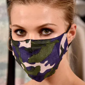 Multi Color Camo Print Face Mask