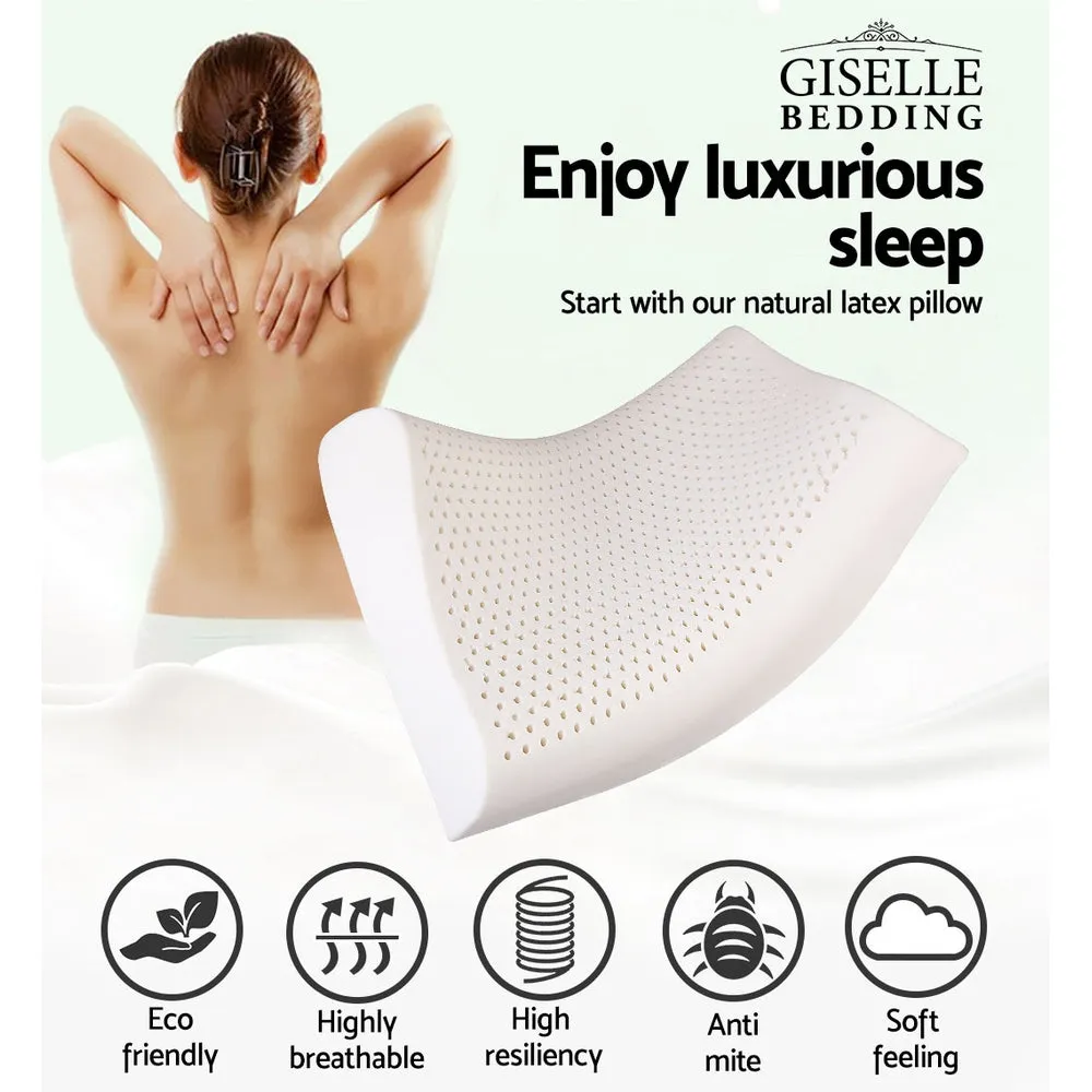 Natural Latex 2-Zone Contour Pillows - Twin Pack, Giselle Bedding