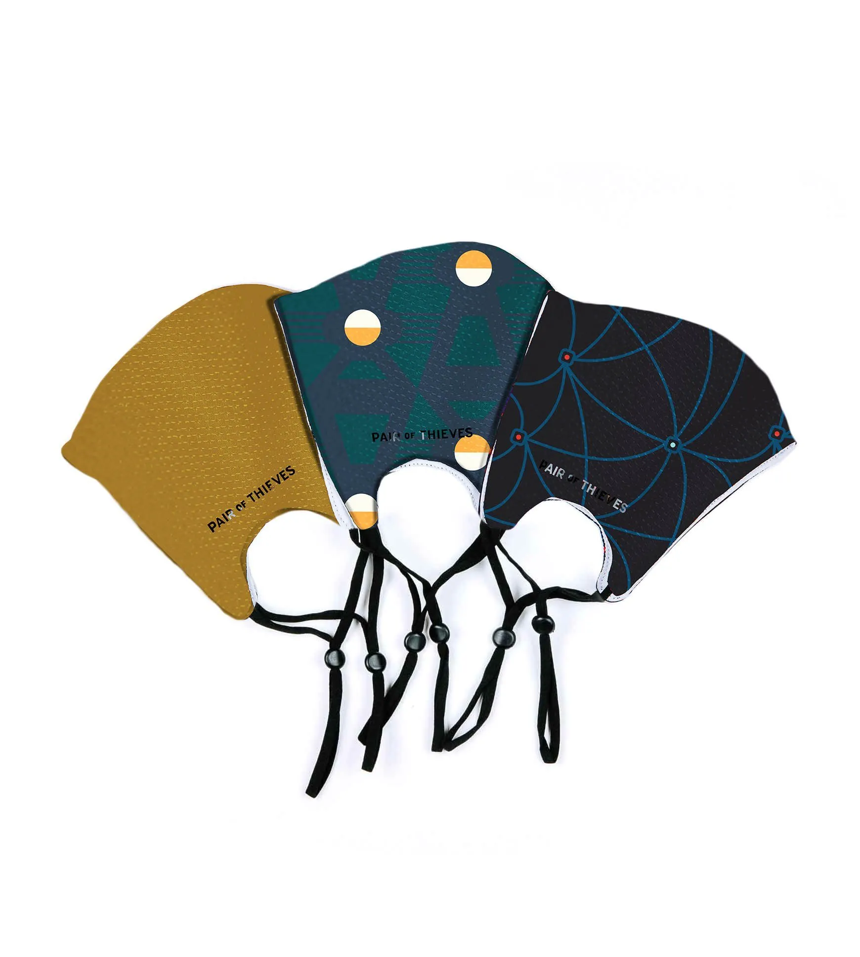 Navy/Yellow Reusable Face Masks 3 Pack