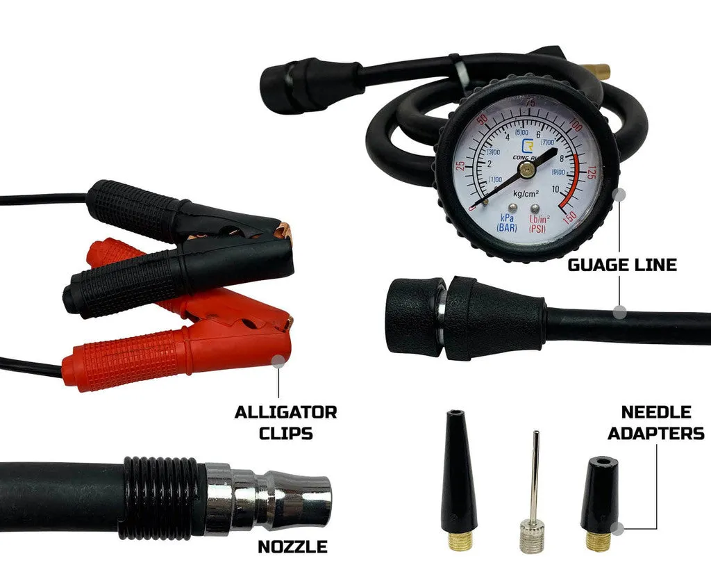 Overland Vehicle Systems EGOI Air Compressor System 5.6 CFM With Storage Bag, Hose & Attachments Universal