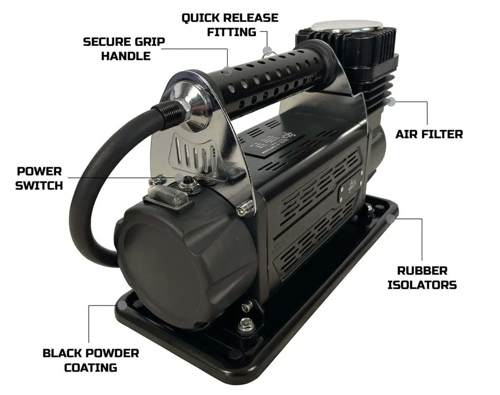 Overland Vehicle Systems EGOI Air Compressor System 5.6 CFM With Storage Bag, Hose & Attachments Universal