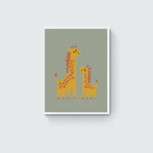 Proud Giraffe Green Framed Art Print