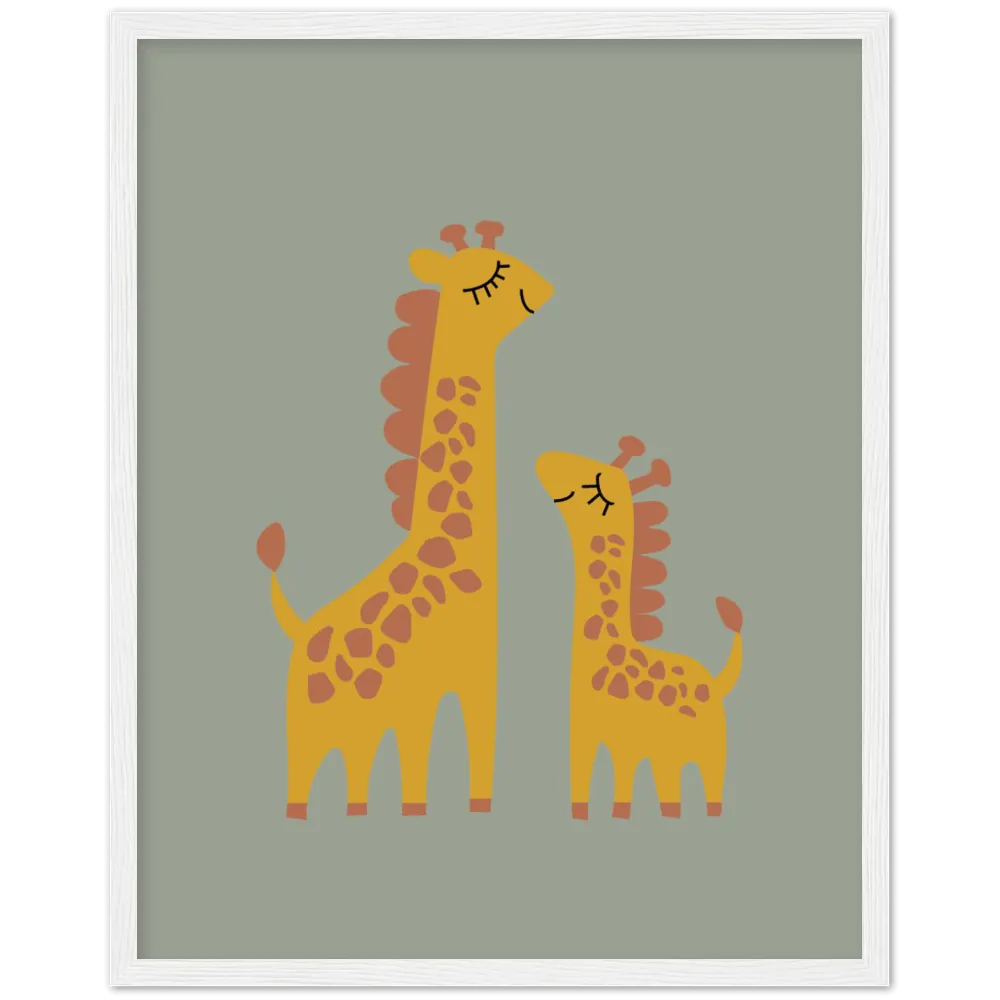 Proud Giraffe Green Framed Art Print