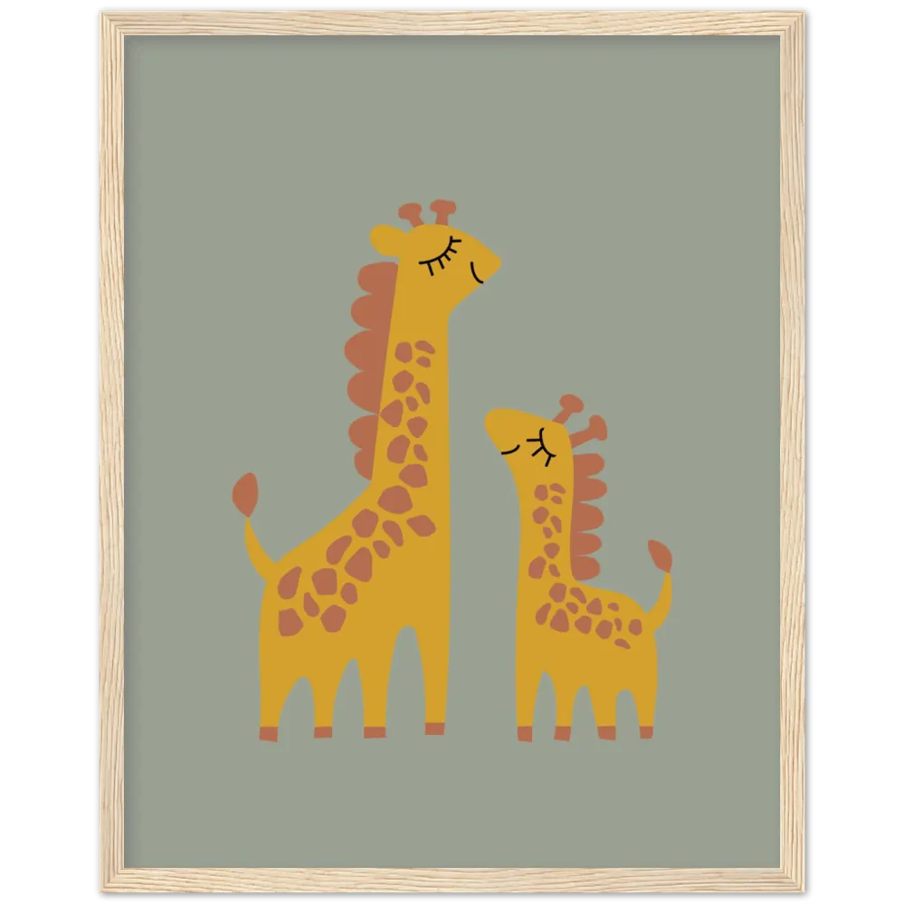 Proud Giraffe Green Framed Art Print