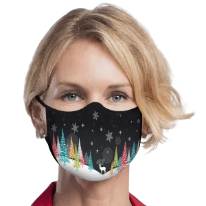 RainCaper Bright Trees on Black Reusable Fabric Face Mask