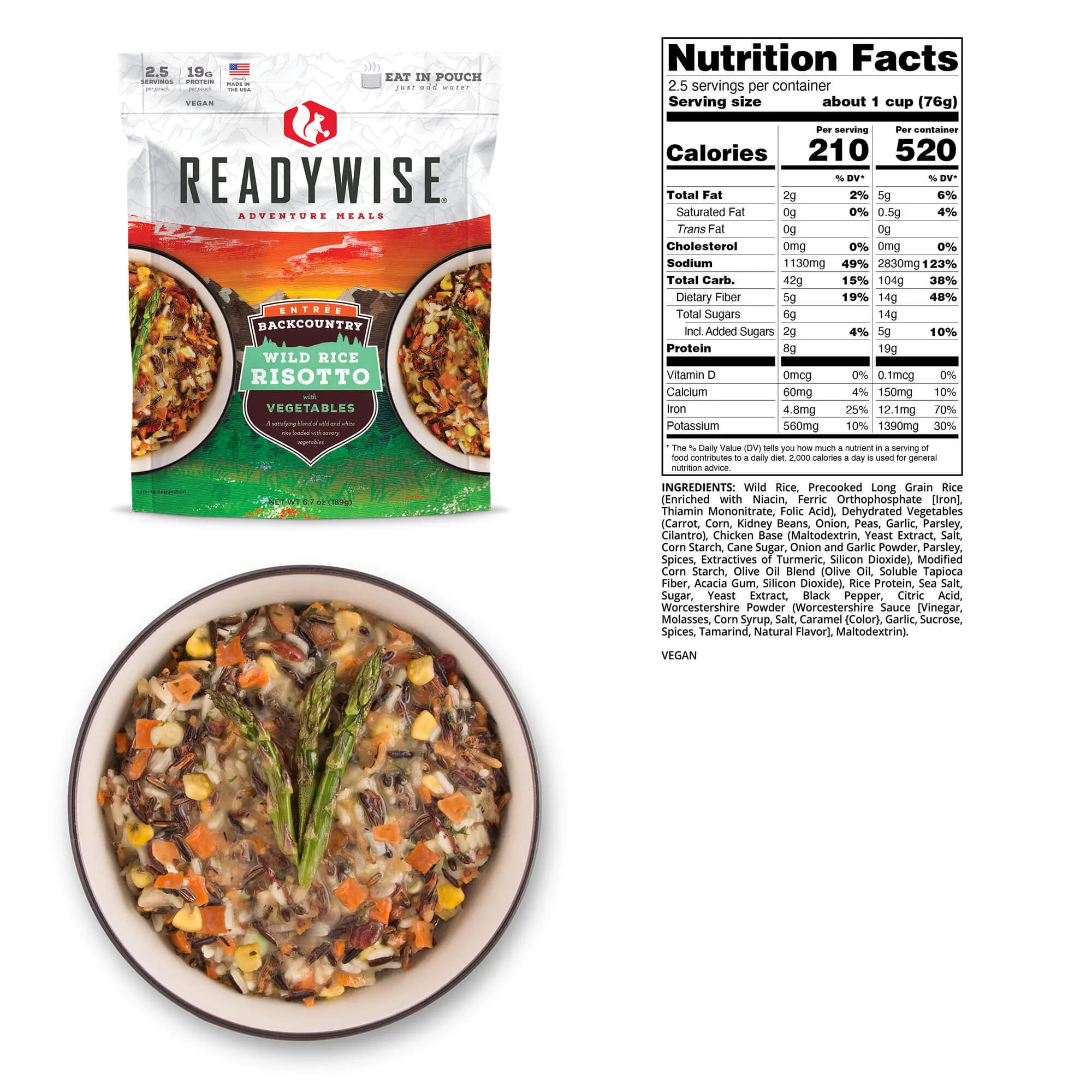 ReadyWise - Backcountry Wild Rice Risotto with Vegetables - 6 Pack