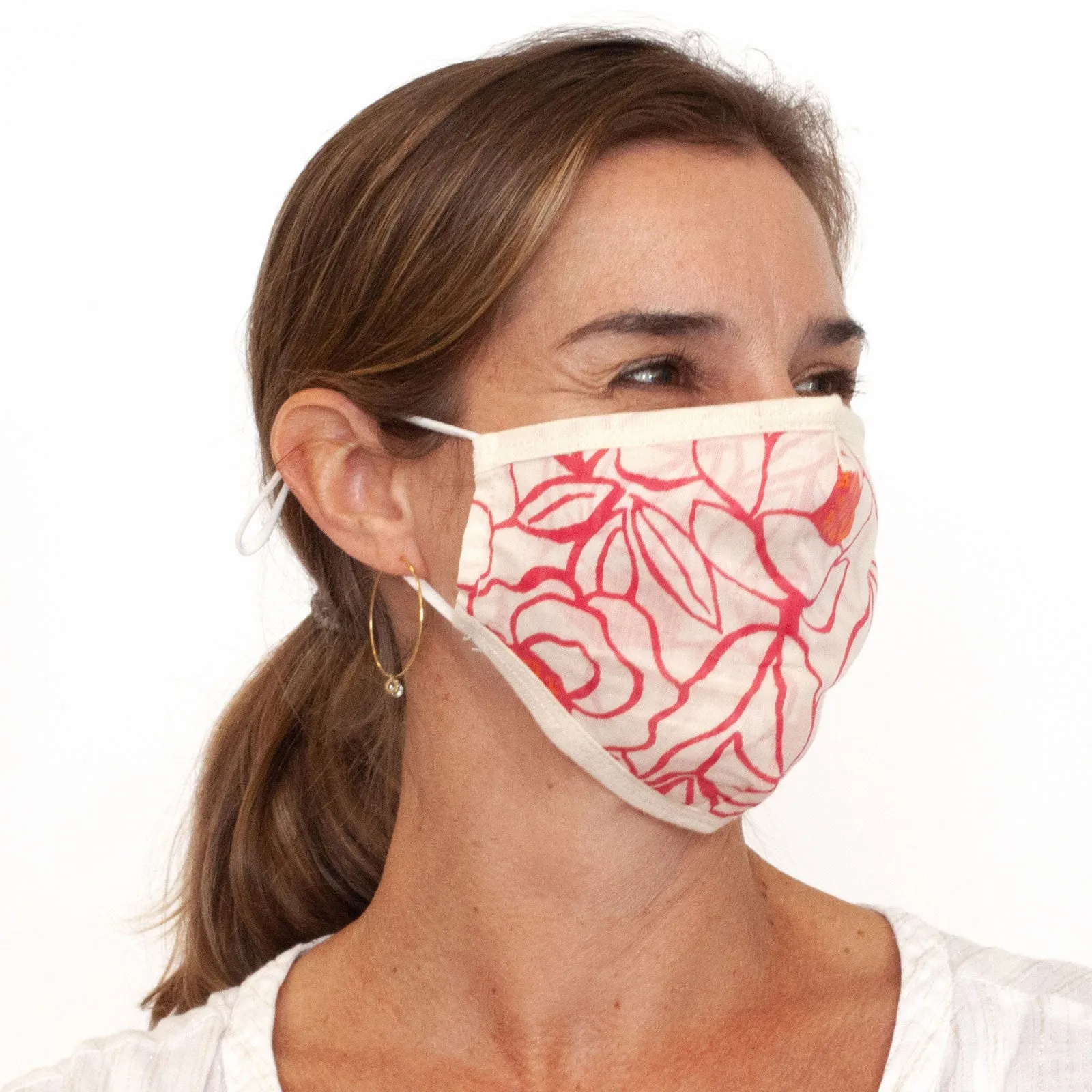 Rosalie Pink - Adjustable Cotton Face Mask