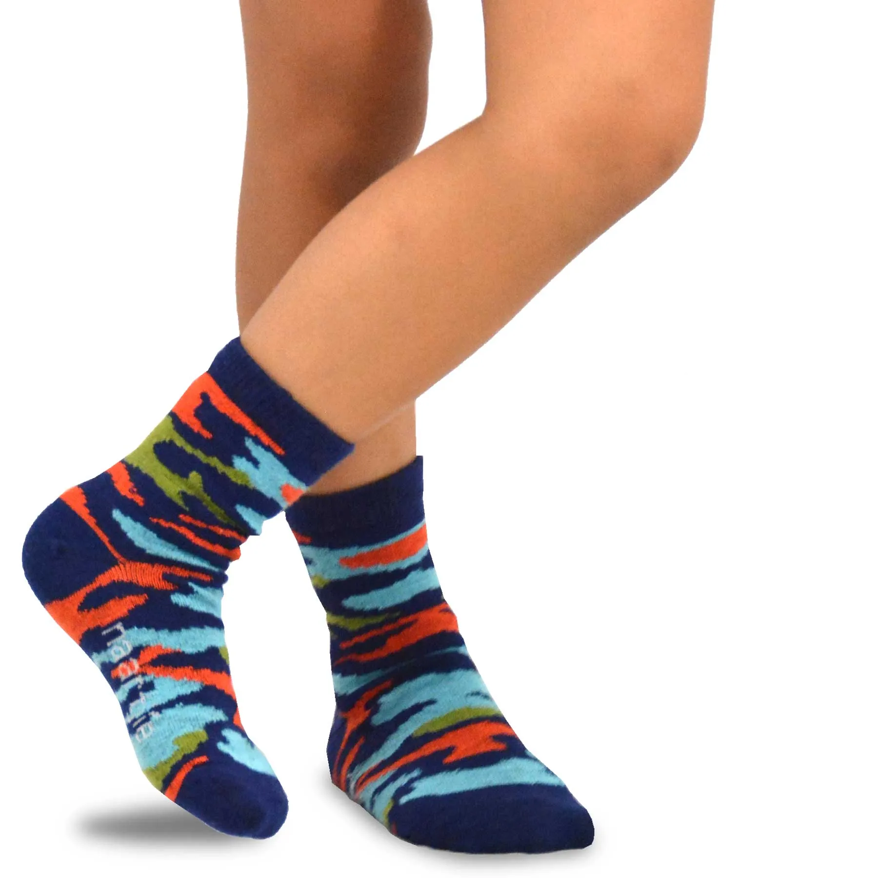 TeeHee Socks Kid's Casual Cotton Short Crew Colorful Camo 6-Pack (70713)