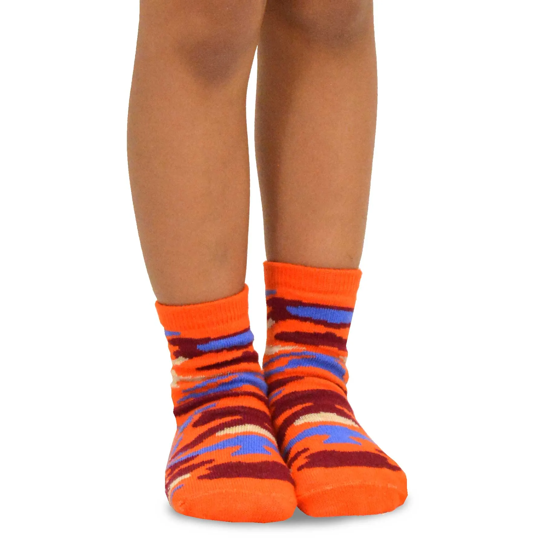 TeeHee Socks Kid's Casual Cotton Short Crew Colorful Camo 6-Pack (70713)