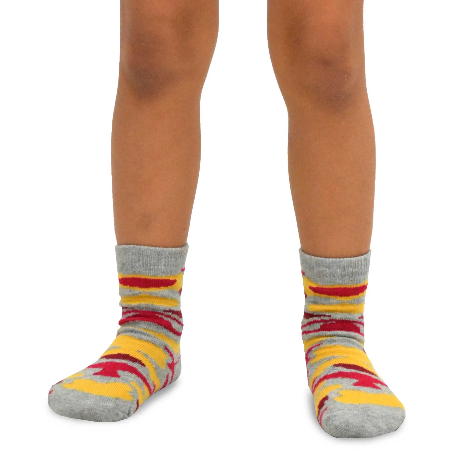 TeeHee Socks Kid's Casual Cotton Short Crew Colorful Camo 6-Pack (70713)