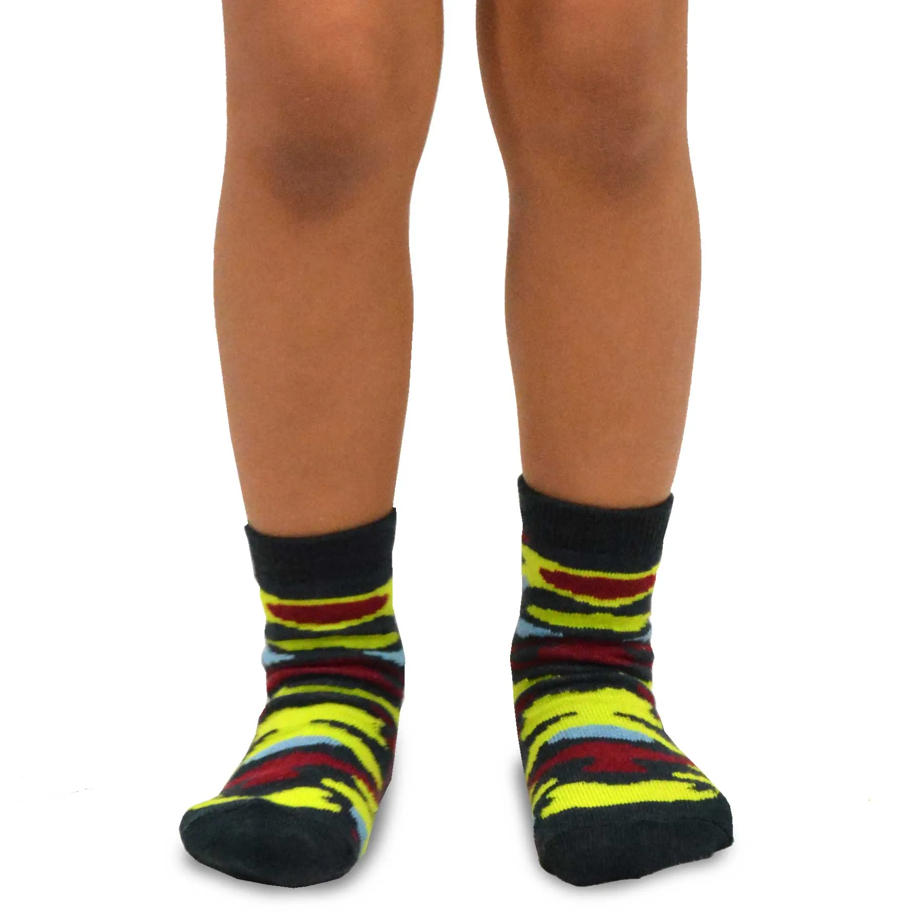 TeeHee Socks Kid's Casual Cotton Short Crew Colorful Camo 6-Pack (70713)