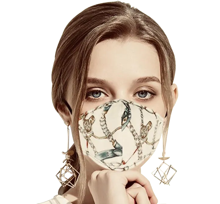 Washable Masks with Chain Print